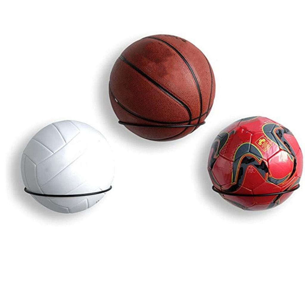 1pc Metal Wall Mounted Sports Ball Display Stand For Basketball, Football, Volleyball, Durable Wall Storage Rack