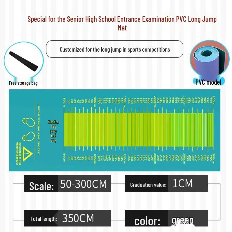 CNMF Thickened Standing Long Jump Test Mat 3.5m x 0.9m (3m Scale)
