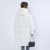 Feather solid color bread jacket women's medium and long simple thickened hooded sports loose down jacket
