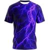 Herren T-Shirt mit 3D-Blitzmuster Sommer kurzärmelig lässig Rundhals atmungsaktiv Streetwear personalisiertes Oberteil