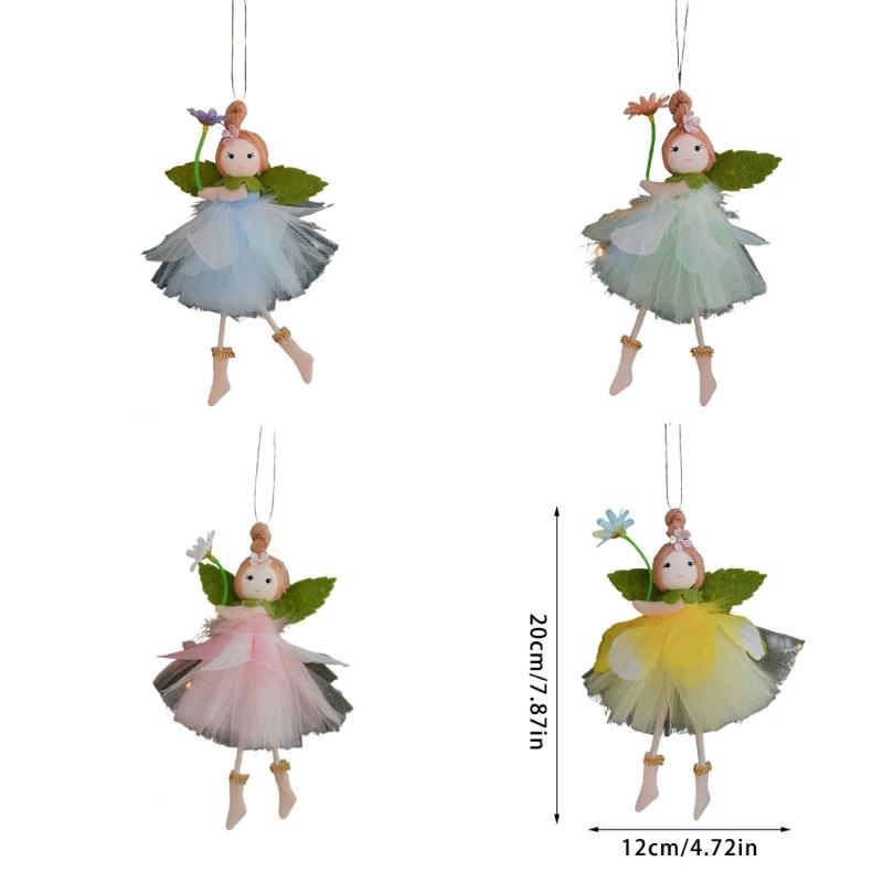 Plush Girl With Flower Hanging Ornament For Spring Festival Decoration Living Room Enhancement Accessory