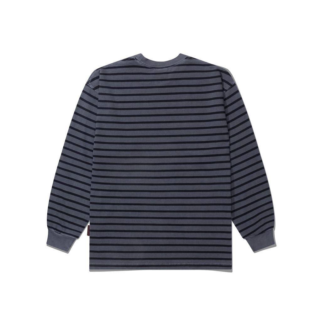 PSSHOPPER Pigment Stripe Long Sleeve [Navy]