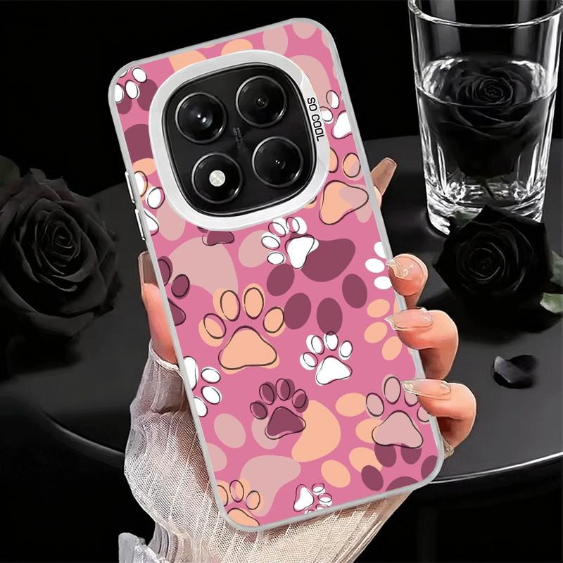 Dog Footprint Paw Cute Pattern Shockproof Phone Case for Xiaomi Redmi Note 15 14 13 12 Pro Plus 11 11S 11T 5G Cover Anti Fall Fu