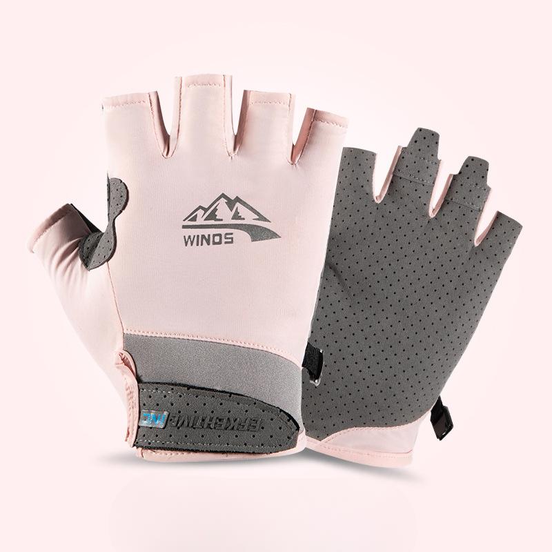 Fitness Exercise Half-finger Gloves for Men and Women Frisbee Summer Ice Silk Sun Protection Driving Outdoor Thin Breathable Gloves