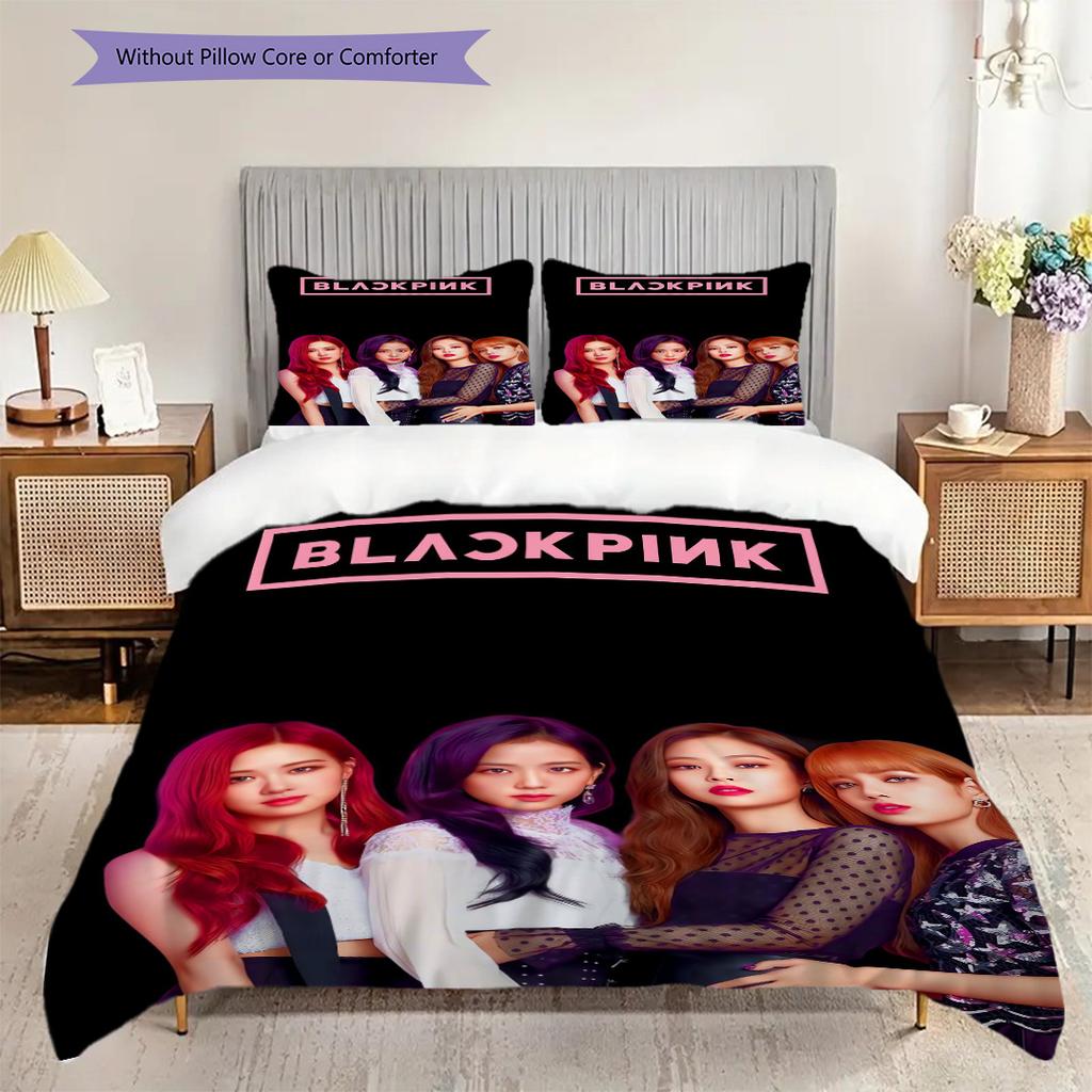 Vibrant Fashion Fusion Three-piece set (1 * duvet cover + 2 * pillowcase, without core) 2D Flat Bedding set Christmas birthday gift