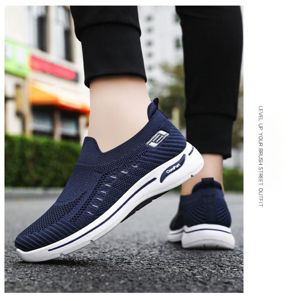 Men's Summer New Shoes, Casual Men's Flying Woven Running Shoes, Cloth Shoes, Breathable Couple Sports Shoes