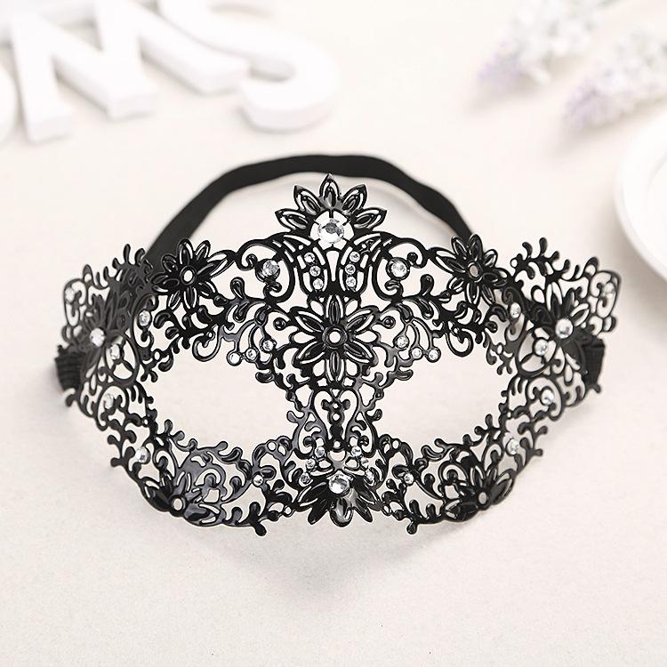 Luxury Rhinestone Venetian Wrought Iron Eye Mask