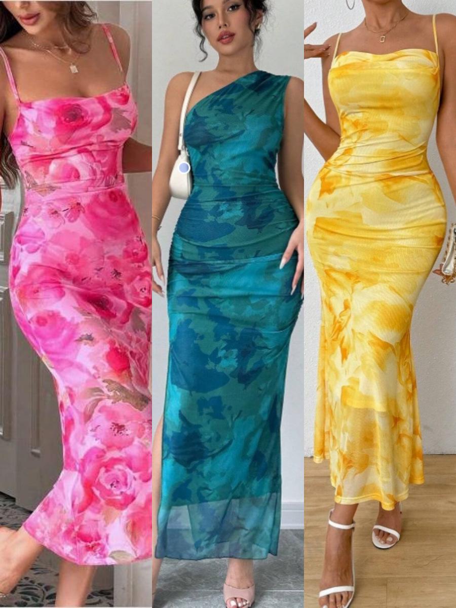 

Women s French Retro Style Dress: Elegant and Chic Cross-Border Gown Mixed Sizes