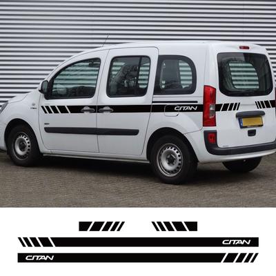2PCS Car Side Door Stickers For Mercedes Benz Citan Tourer Tuning Accessories Panel Van Line Graphics Vinyl Film