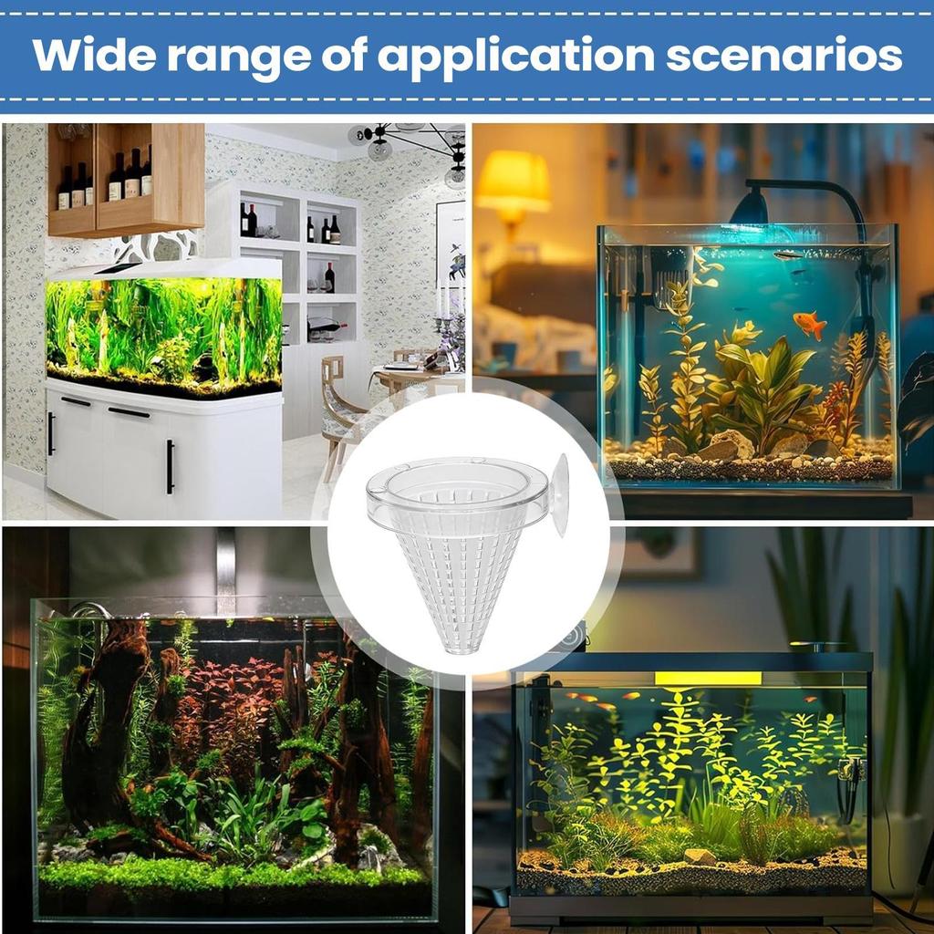 Aquarium Feeding Dish Suction Cup Aquarium Feeder Container Fish Tank Feeding Bowl For Living Room Tabletop Foyer Entryway