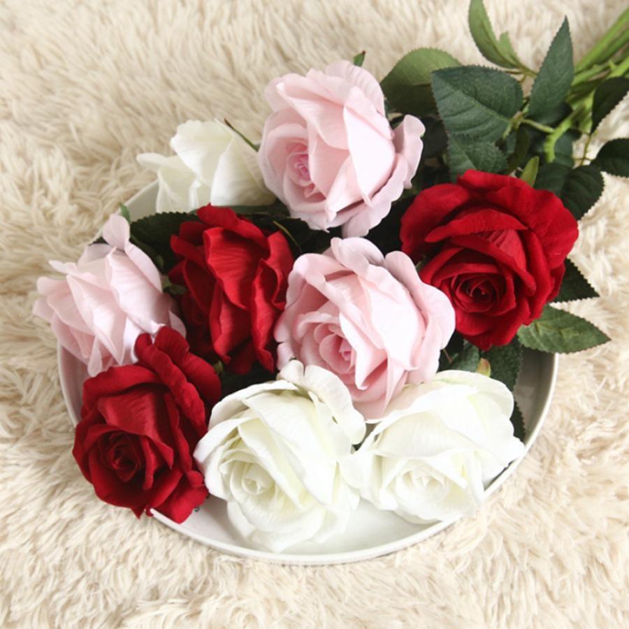 5Pcs Artificial Flowers Cheap Bouquet Beautiful Silk Roses Wedding Vase for Home Decor Fake Plants Christmas Decorative Wreaths