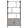 Bookshelf with Doors Grey Sonoma 76.5 x 30 x 154.5 cm Engineered Wood