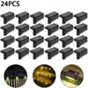 4/6/8/12/16/20/24Pcs New Solar Fence Light Railing Stair Lamp Outdoor Waterproof LED Step Light Courtyard Decorative Wall Light