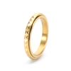 Rotating Pyramid Side Ring for Women Rose Gold Jewelry Elegant Finger Ring