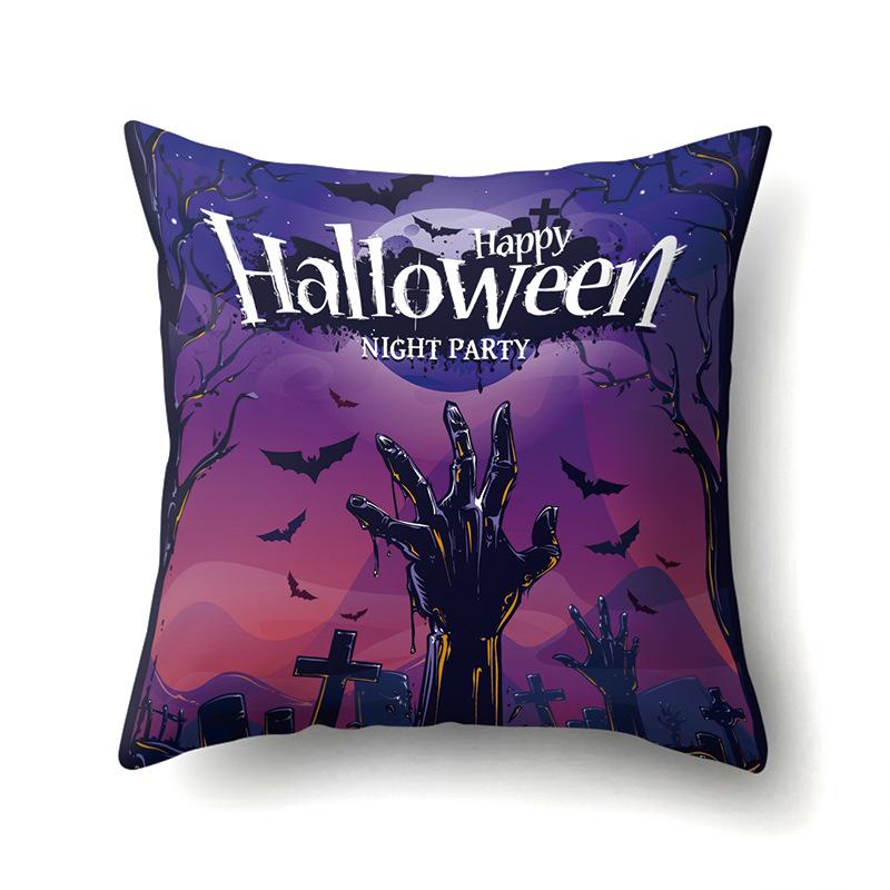 Halloween Polyester Pillow Case Car Waist Pillow Pumpkin Sofa Cushion Cover Office Living Room Pillow Case
