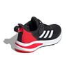 Adidas Fortarun El K Synthetic Leather Fabric Comfortable Durable Low Top Running Shoes Kids Running Shoes Black Red H02728