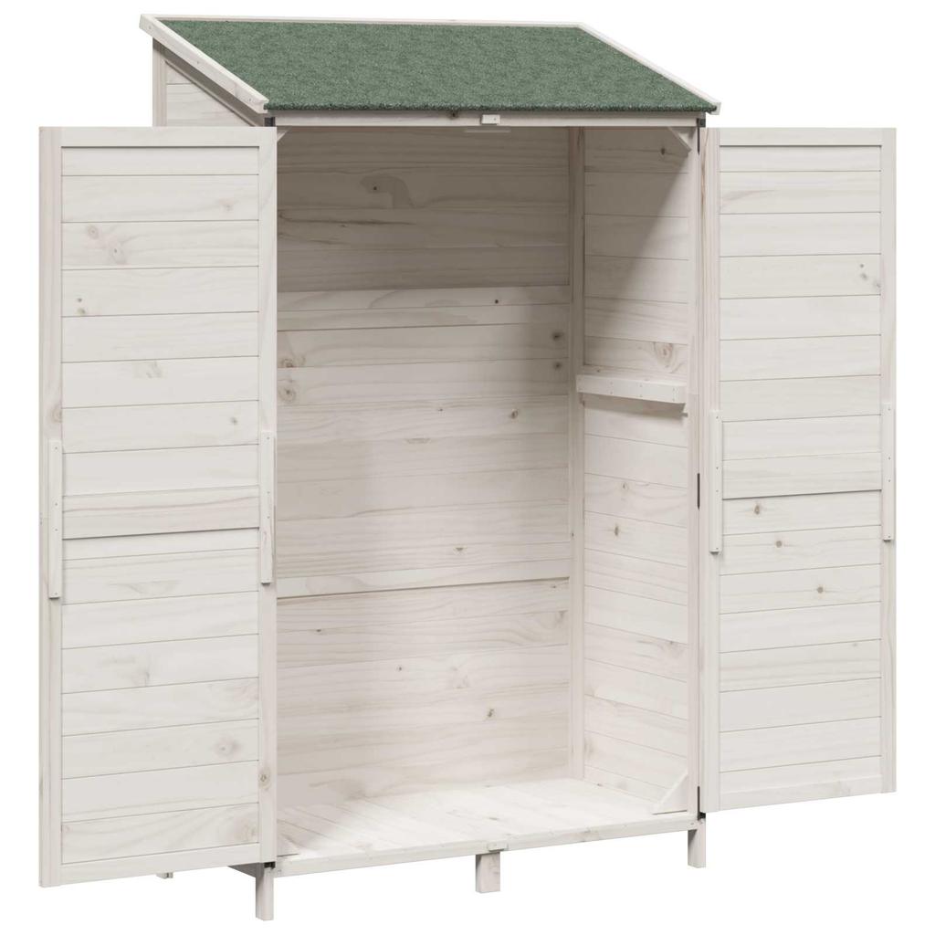 Garden Shed White 106.5 X 56 X 176 Cm Solid Spruce Wood