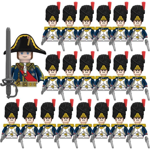 Kids Building Blocks Toy Napoleonic Wars Military WW2 Mini Dolls Soldier Duke Medieval Knights Officer Model Toy wholesale store