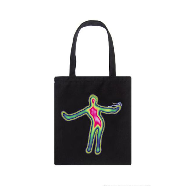 Horror Face Gothic Casual Dark Black Canvas Bag Large Capacity Hip-hop Shopper Bag Vintage High Street Y2k Women Shoulder Bags