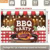 2D Plochá BBQ Mřížka Steak Pozadí Letní Grilování Párty Pozadí