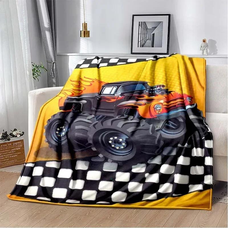 3D Monster Jam Monster Truck Cartoon Flanell Weiche Kuscheldecke Jungen Schlafzimmer Sofa Bett Warme Überwurfdecke Picknick