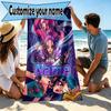 Serviette de plage imprimée Chasseur de démons Kpop personnalisée avec nom, pour voyage, camping, fête à la plage, décoration intérieure, cadeau d'anniversaire pour la famille et les amis