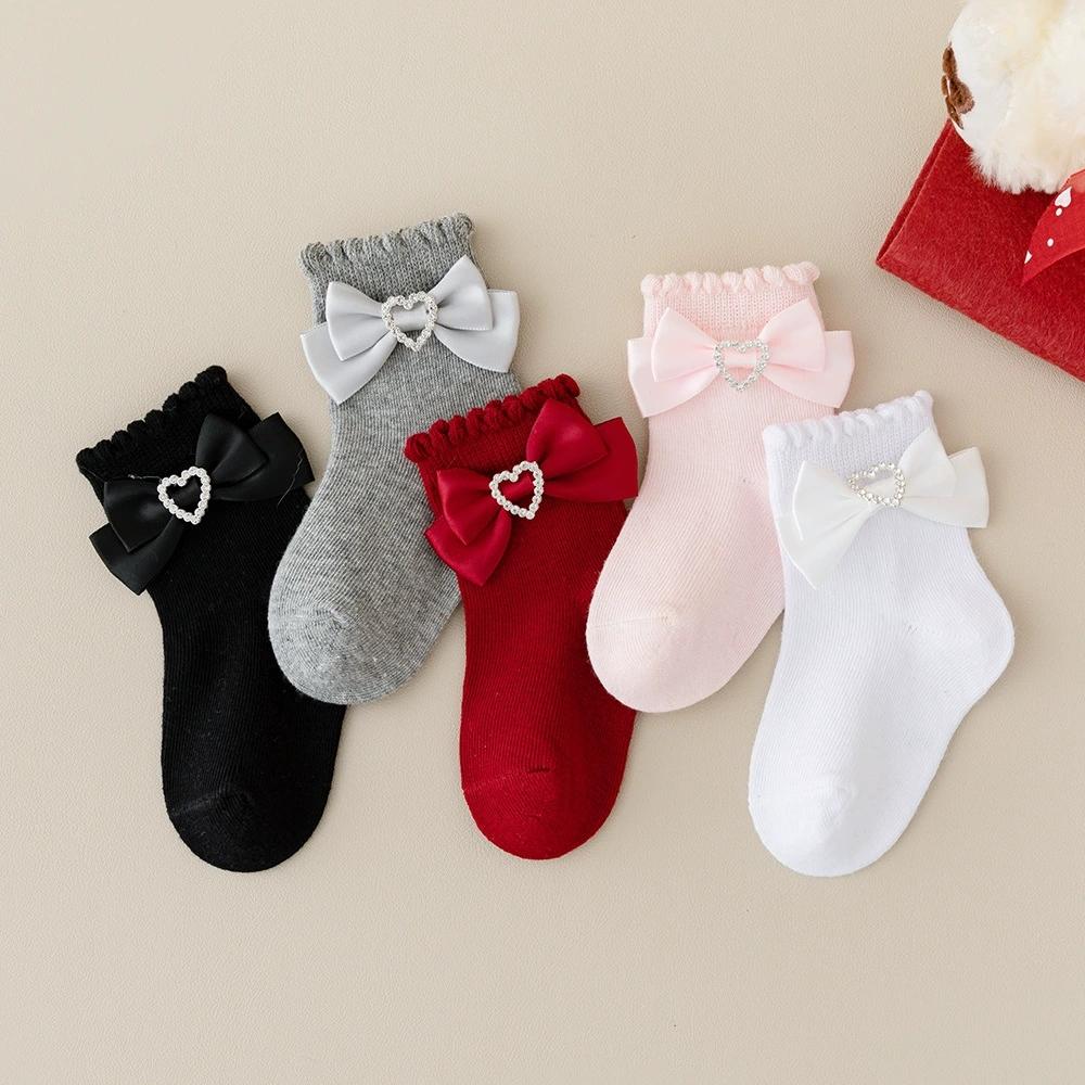 Baby Girl Spring Autumn Cotton Lace Bow Socks Lovely Heart Style Girls Bow Ankle Socks
