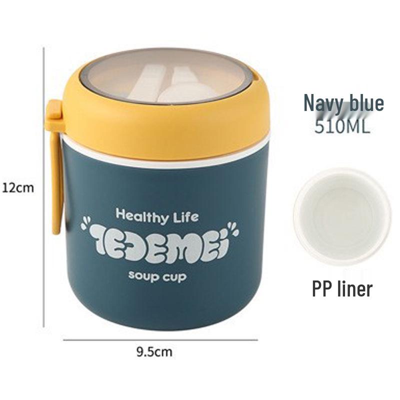 Creative Heated Lunch Box Set for Office Workers - Includes Large Capacity Box, Soup Cup, and Insulated Bag