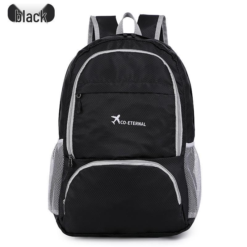 

Сверхлегкий водонепроницаемый складной рюкзак - дорожная и походная наплечная сумка для мужчин и женщин чёрный