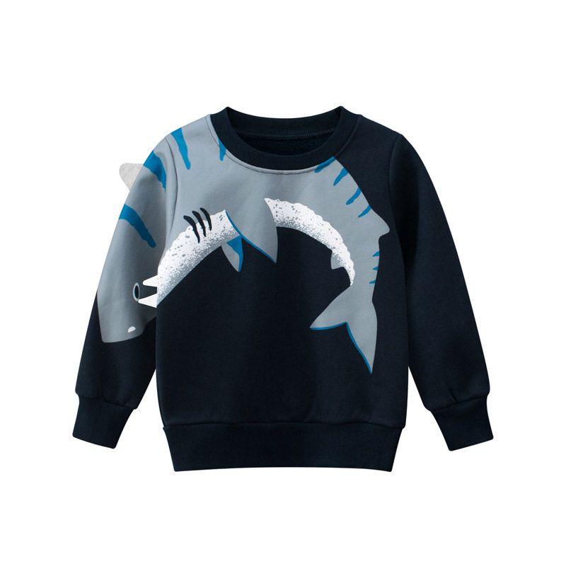 27Kids Shark Fleece Baby Pullover Children s Clothing Navy blue 130