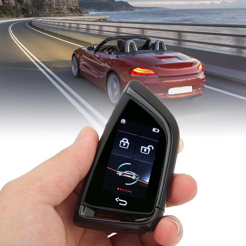 Aramox Smart Remote Car Key LCD Screen 5.0 Anti Key Loss Keyless Entry Auto Lock Remote Control Key Fob for One Click Start Car (Black)