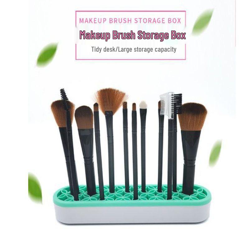 Punktuelle Silikon-Make-up-Pinsel-Aufbewahrungsbox & Lippenstift-/Augenbrauenstift-Halterständer