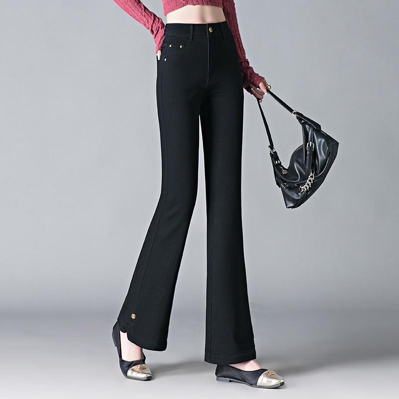 Women's High Waist Slimming Flare Jeans - Petite Casual Versatile Pants