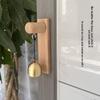 Japanese Style Solid Wood & Brass Welcome Bell for Shop Entry Notification Vintage Door Chime for Office Home Store Opening Gift