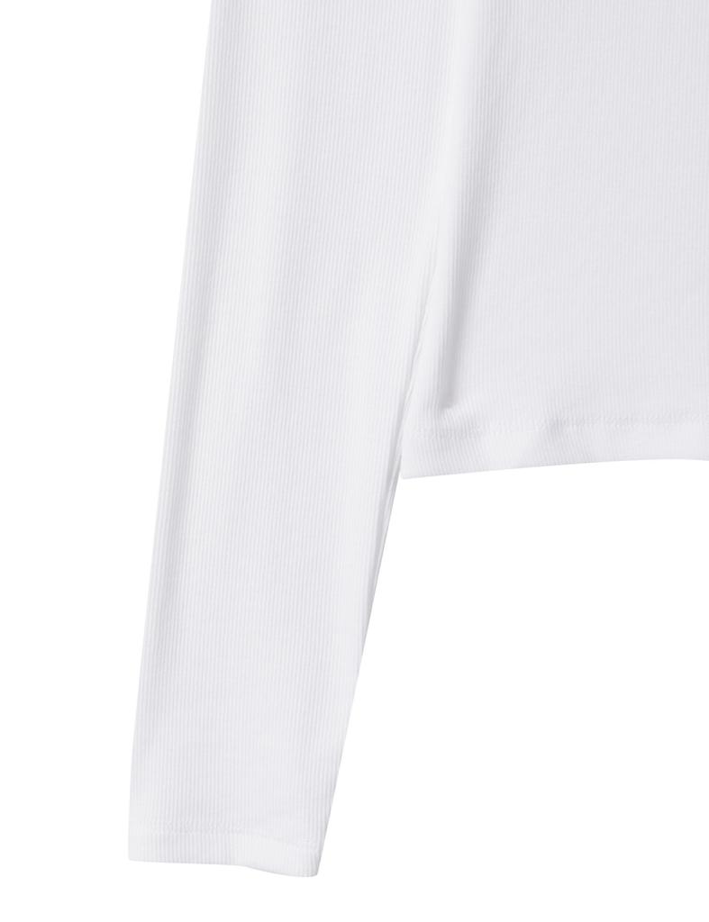 BUCKAROO Women'S Slim Fit Half-Open Long Sleeve T-Shirt White