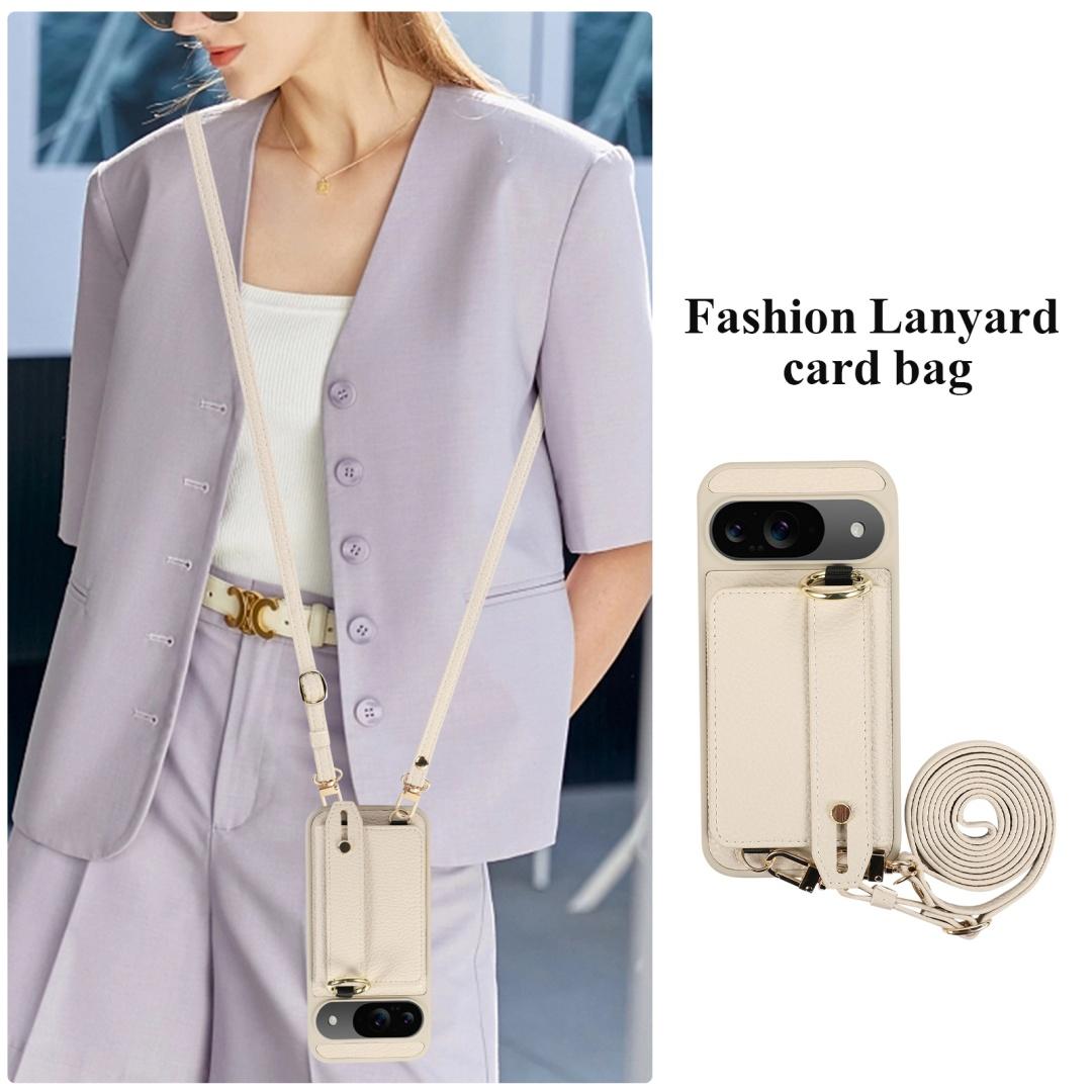 

For Google Pixel 8 9 10 Pro XL Case PU Leather Wallet Bag Grip Strap Holder Shoulder Long Crossbody Lanyard Ring Clasp Cover Artificial leather&Google Pixel 10 Pro