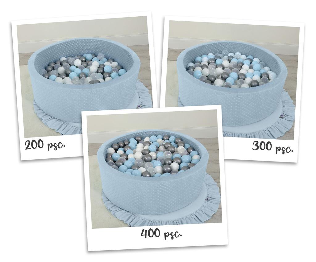 Minky dry pool H-30 cm with 300 balls - misty blue