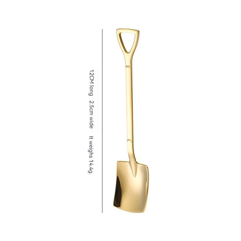 1PC 304 Stainless Steel Retro Coffee Spoon Shovel Ice Cream Spoon Creative Tea Spoon Fruit Forks Fashion Tableware