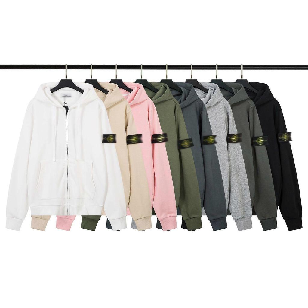 2025 Classic Stone Correct Version Solid Color Round Neck Badge Long Sleeve Men And Women