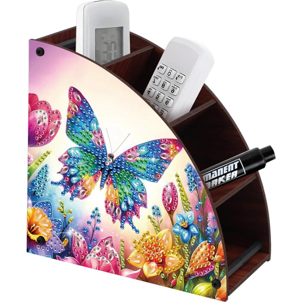 DIY Diamond Painting Kit Triangle Shaped Organizer Box Wooden Storage Box Home Dining Living Room Table Top Art Decoration