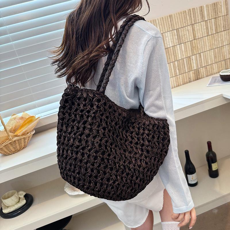Luxury Retro Woven Hollow Shoulder Tote