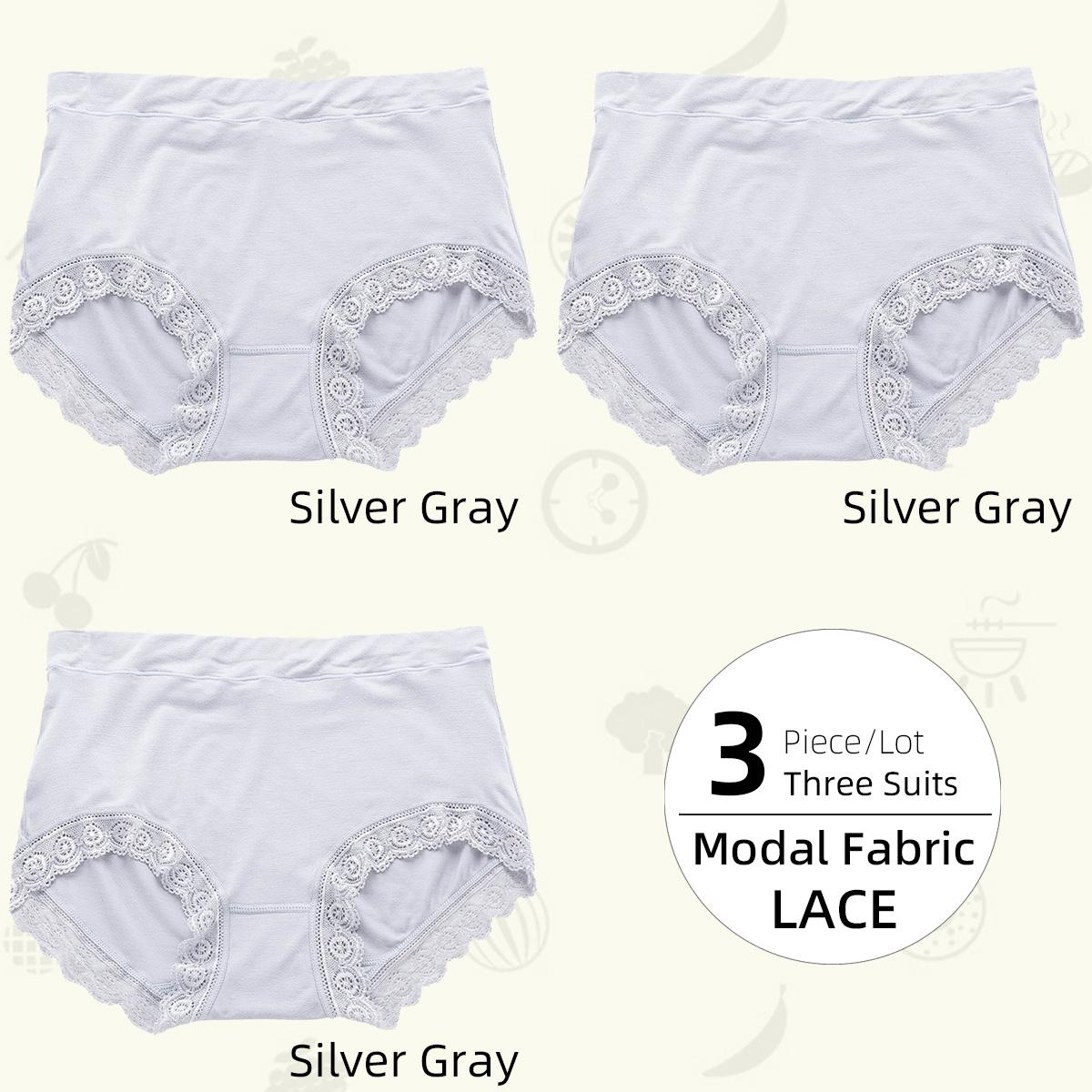

3 шт./лот, женские трусики со средней и высокой талией, кружевные дышащие трусики на животе, большие размеры, женские треугольные брюки, нижнее белье, трусы 3XL