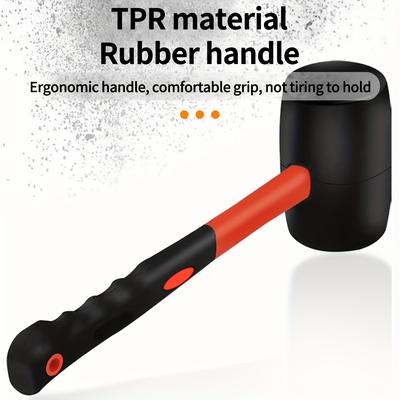 Multi-functional Double-headed Rubber Mallet High Elastic Rubber Hammer Head Anti-slip Fiber Handle Silent Tapping