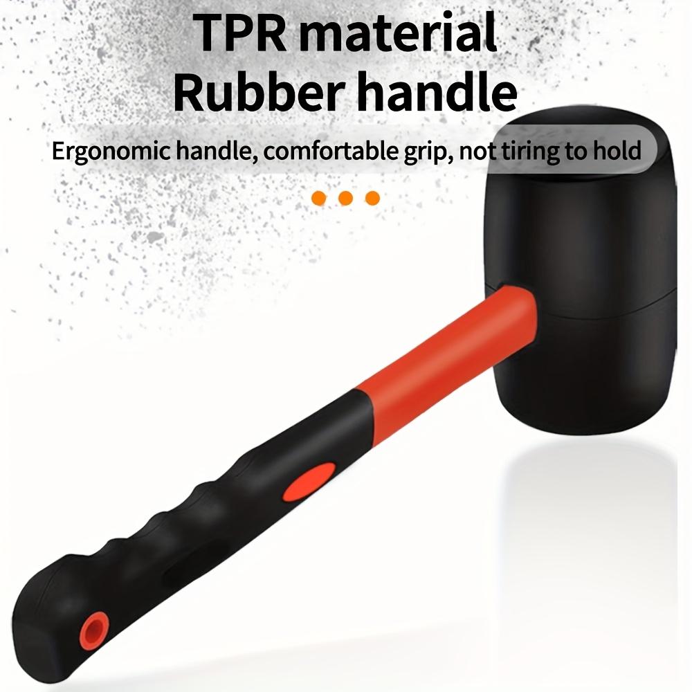 Multi-functional double-headed rubber mallet high elastic rubber hammer head anti-slip fiber handle silent tapping