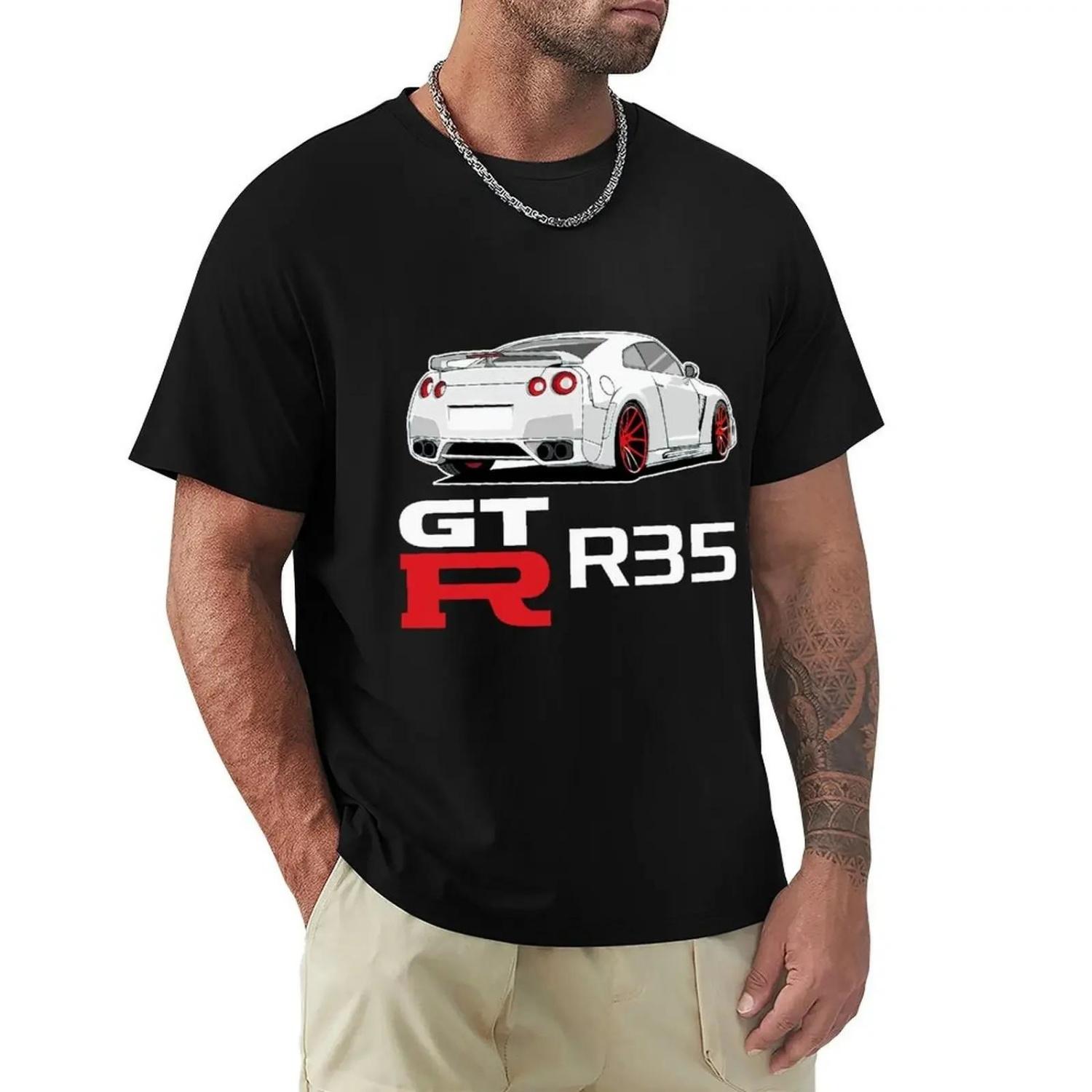 Skyline R35 GTR Jdm Японский Автомобиль Дрифт Футболка Харадзюку Футболка с Коротким Рукавом Хлопок Графическая Футболка Топы S