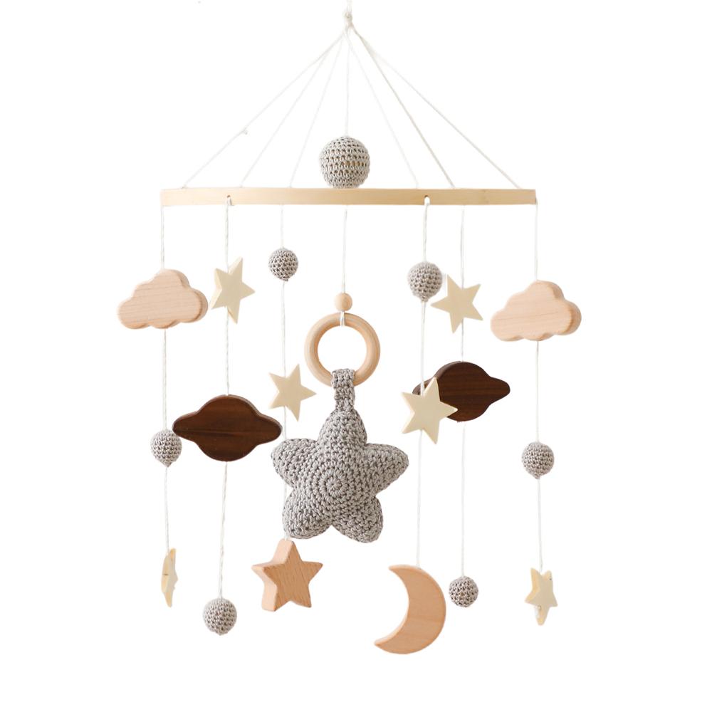 Baby Rattle Toy 0-12 Months Wooden Mobile On The Bed Newborn Music Box Bed Bell Hanging Toys Holder Bracket Infant Crib Boy Toys