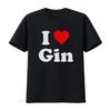 I Love Gin T Shirt Heart Vintage Washed Versatile Fashion Breathable Designer Clothes Graphic Stretched Casual Soft