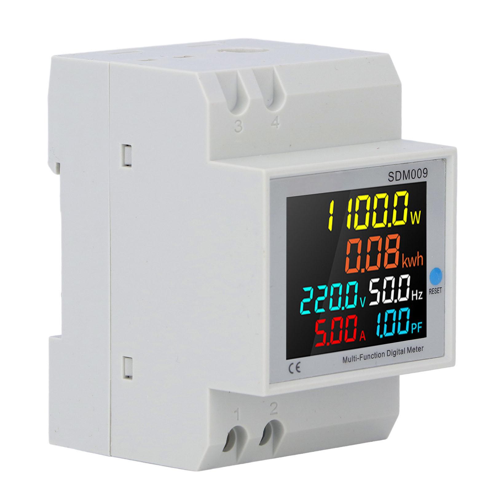 

LCD Display Multimeter Rail Mount Single Phase Multifunctional Digital Meter with Transformer AC 250