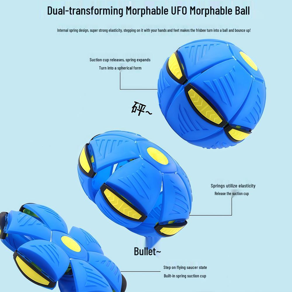 Glowing Flying Saucer Step-On Deformation Bouncy Ball - Interactive Parent-Child Toy