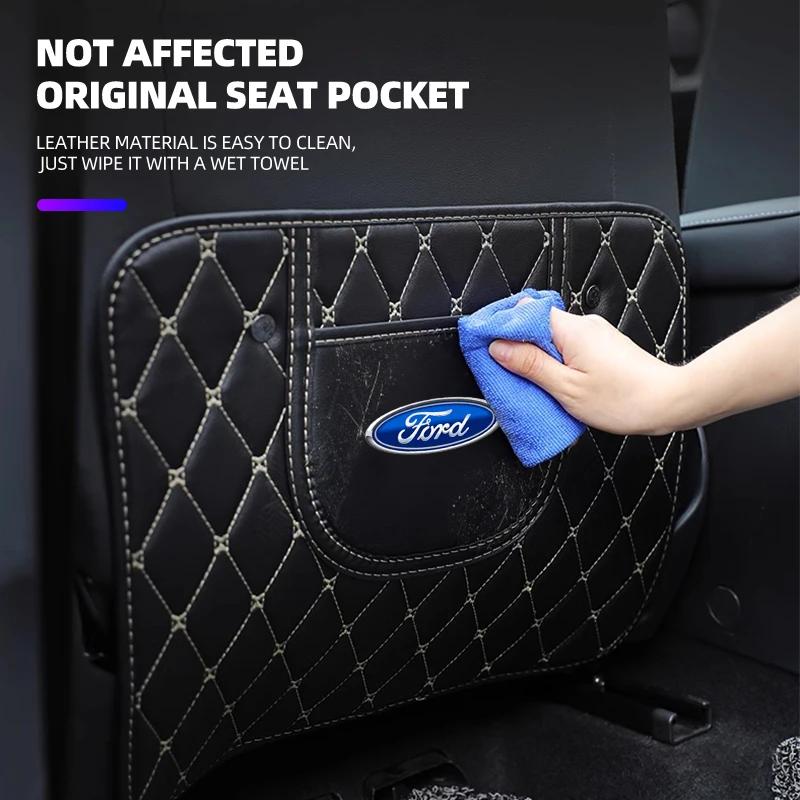 Hot Car Seat Backrest Anti Kick Protector Cover Pad Anti Dirt Mat Storage Bag For Ford Fiesta Focus 2 Mk3 Mustang Ranger Mondeo